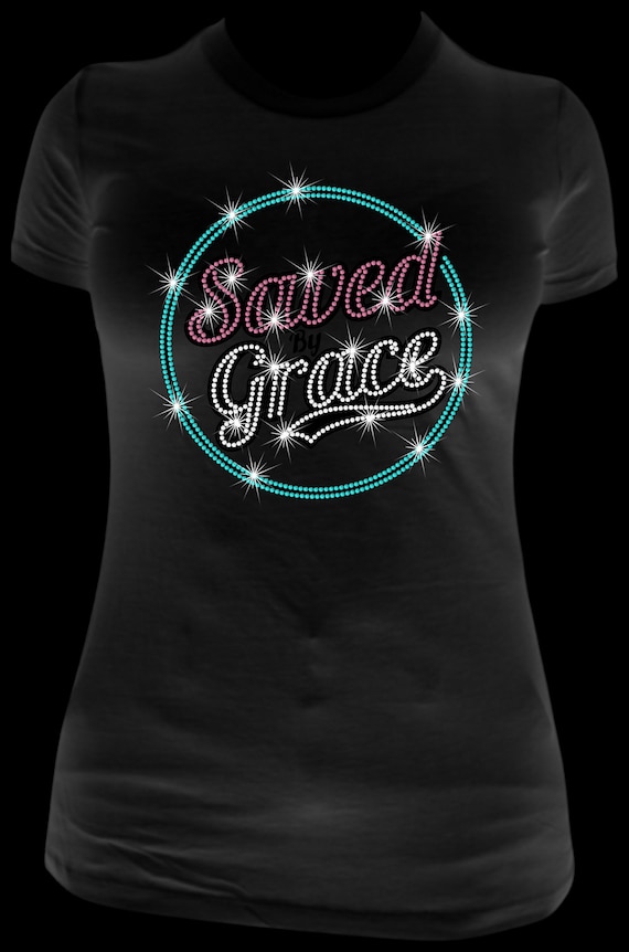 SAVED BY GRACE  ss10 Rhinestone Template, Sublimation, Digital Download, SvG, EpS, PnG, JpG, Cricut, Silhouette File
