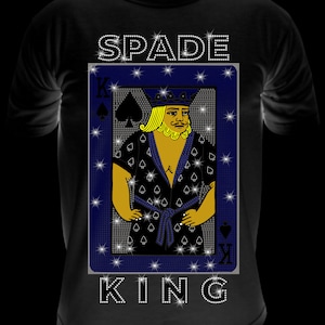 SPADE KING -  Rhinestone Template Shirt Design Playing Cards