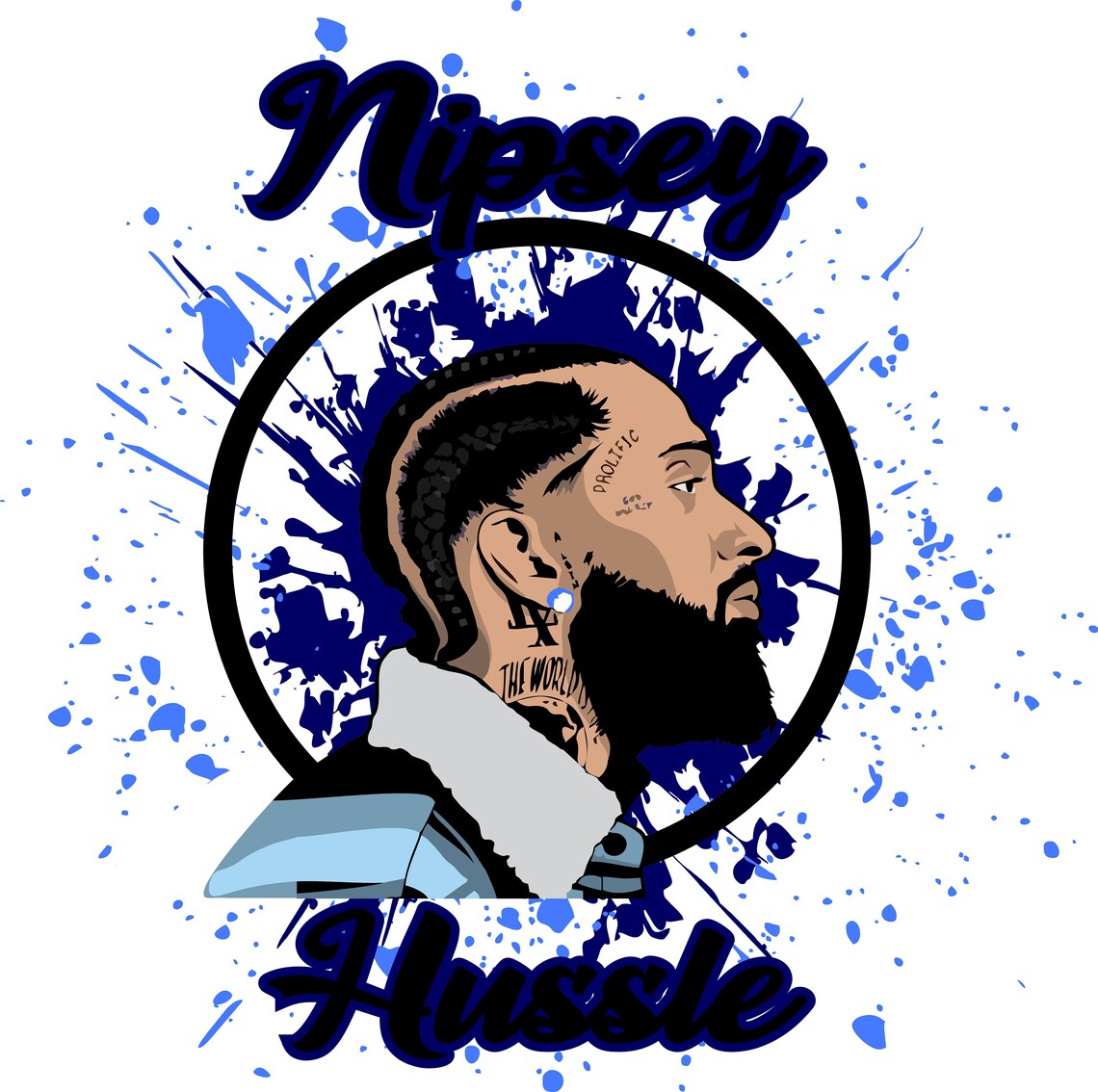 Nipsey Hussle Paint Sublimation and Ss10 Rhinestone Template Etsy