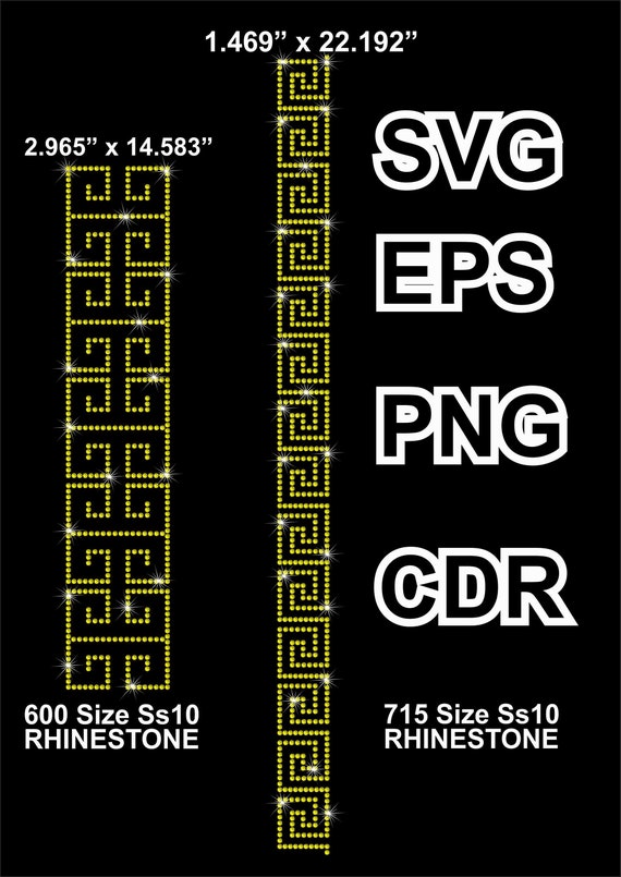 Greek Key Rhinestone Leg Designs ss10 Rhinestone Template, Digital Download, SvG, EpS, PnG, JpG, Cricut, Silhouette File