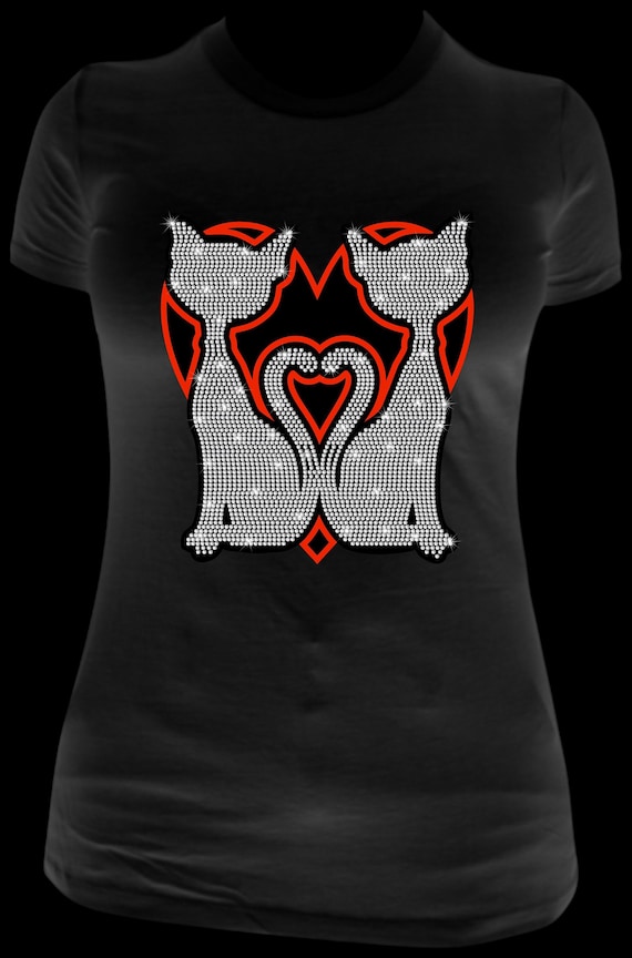 TWO CATS ss10 Rhinestone Template, Sublimation, Digital Download, SvG, EpS, PnG, JpG, Cricut, Silhouette File