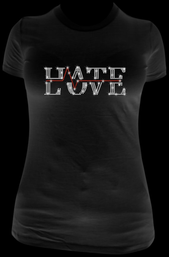 HATE LOVE LIFELINE ss10 Rhinestone Template, Sublimation, Digital, SvG, EpS, PnG, JpG, Cricut, Silhouette File, Friends, Lovers, Family