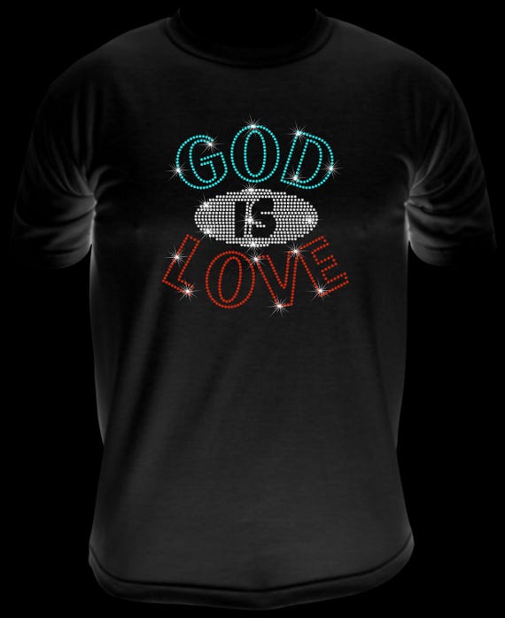 GOD IS LOVE  ss10  Rhinestone Template, Sublimation, Digital Download, SvG, EpS, PnG, JpG, Cricut, Silhouette File