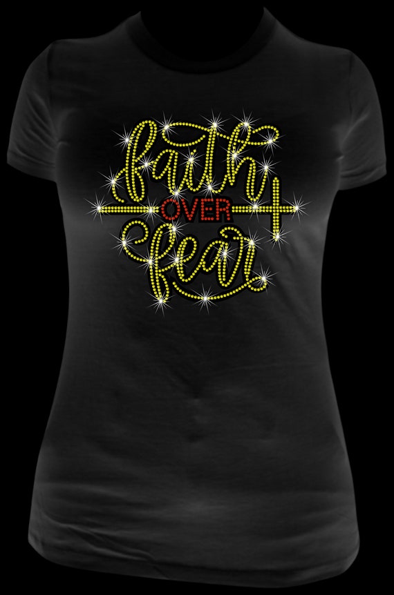 FAITH OVER FEAR  ss10 Rhinestone Template, Sublimation, Digital Download, SvG, EpS, PnG, JpG, Cricut, Silhouette File