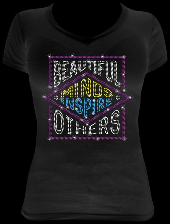 BEAUTIFUL Minds INSPIRE OTHERS ss10 Rhinestone Template, Digital Download, SvG, PnG, JpG, Cricut File, Picture Frame, Custom
