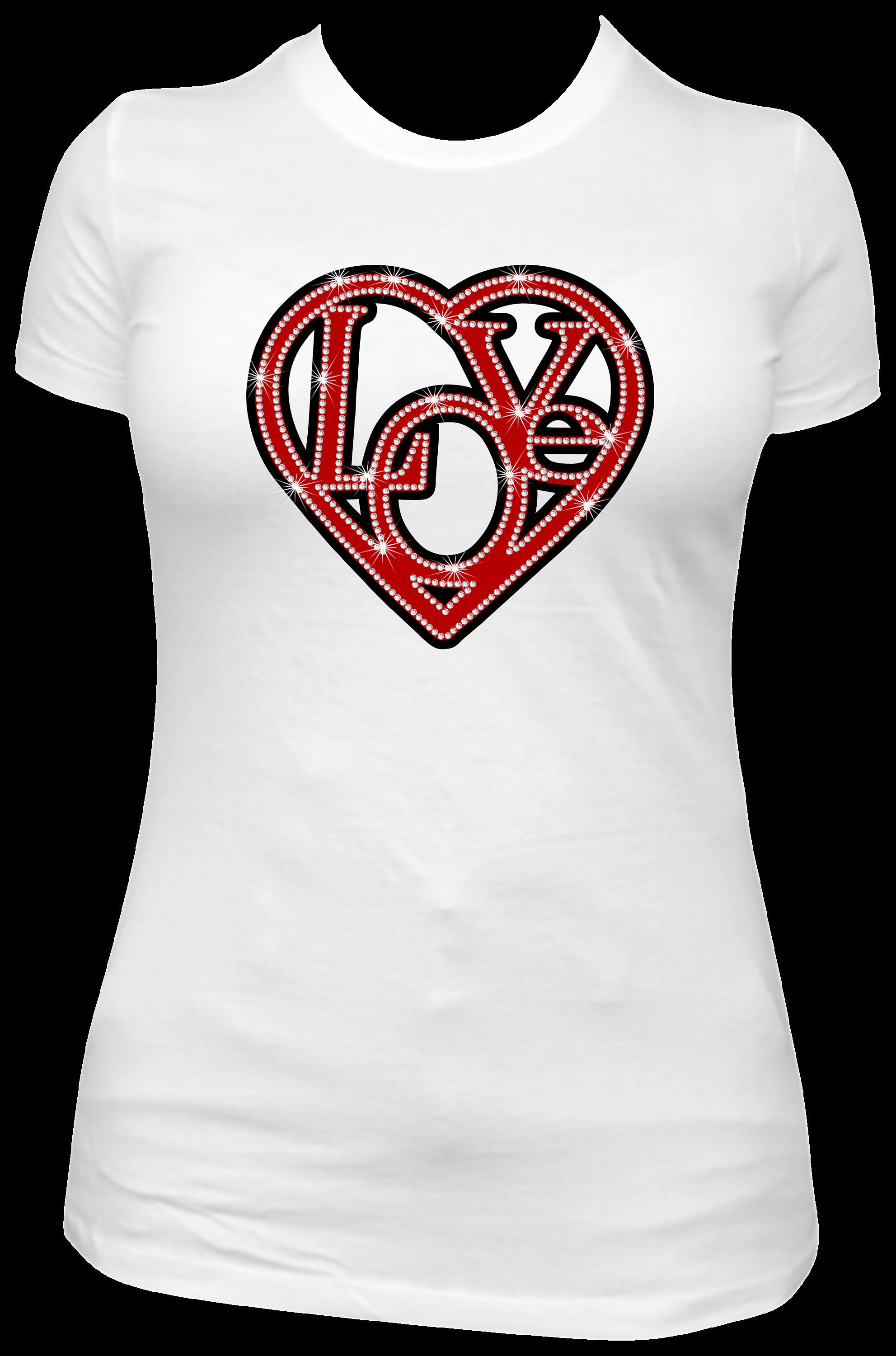 Love Double Heart Rhinestone Design Instant Download