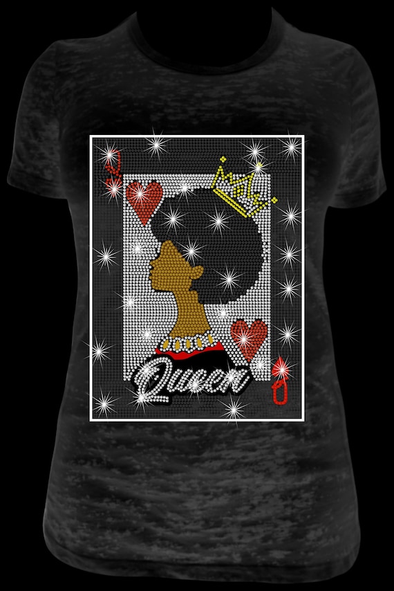 QUEEN OF HEARTS  ss10 Rhinestone Template, Sublimation, Digital Download, SvG, EpS, PnG, JpG, Cricut, Silhouette File