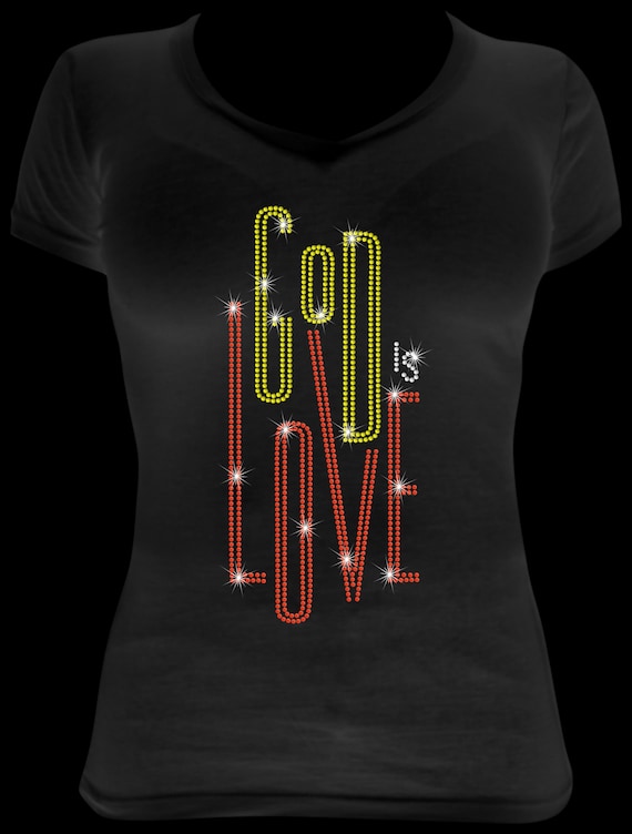 GOD IS LOVE  ss10  Rhinestone Template, Sublimation, Digital Download, SvG, EpS, PnG, JpG, Cricut, Silhouette File