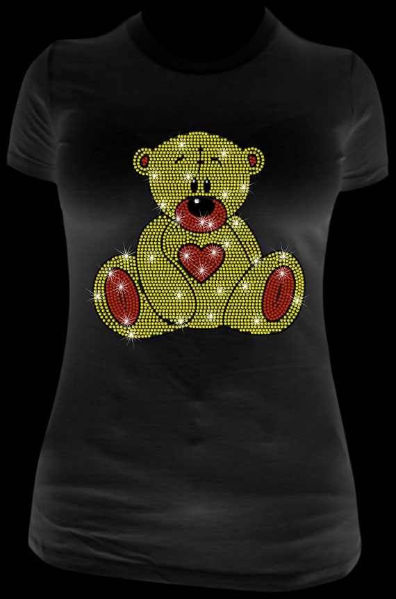 TEDDY BEAR HEART ss10 Rhinestone Template, Sublimation, Digital Download, SvG, EpS, PnG, JpG, Cricut, Silhouette File