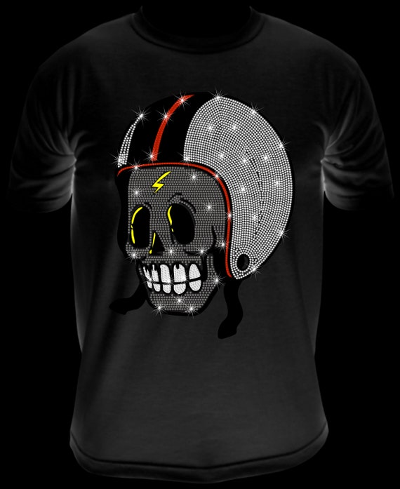 SKULL BIKER  ss10 Rhinestone Template, Digital Download, Sublimation, EpS, PnG, JpG, Cricut File