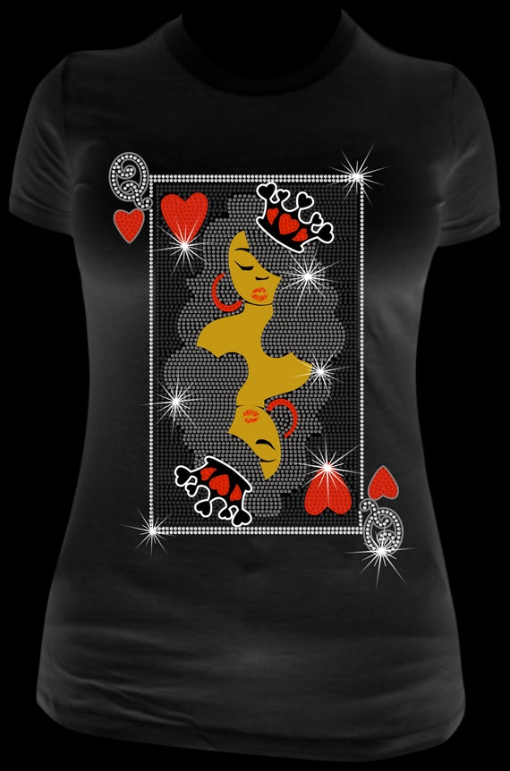 QUEEN OF HEARTS  ss10 Rhinestone Template, Sublimation, Digital Download, SvG, EpS, PnG, JpG, Cricut, Silhouette File
