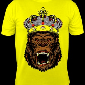GORILLA WITH CROWN Templates Rhinestone Design Files Rhinestone Sublimation Cut Files ss10 SvG EpS PnG Cricut Silhouette Bling SvG