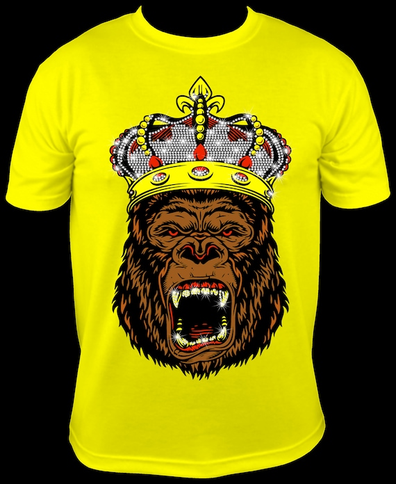 GORILLA WITH CROWN Templates Rhinestone Design Files Rhinestone Sublimation Cut Files ss10 SvG EpS PnG Cricut Silhouette Bling SvG
