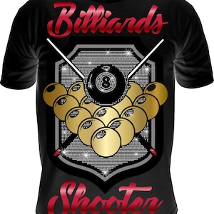 BILLIARDS SHOOTER ss10 Rhinestone Template, Cut Files, Digital Download, SvG, EpS, PnG, JpG, Cricut, Silhouette File, Pool Hall, APA,