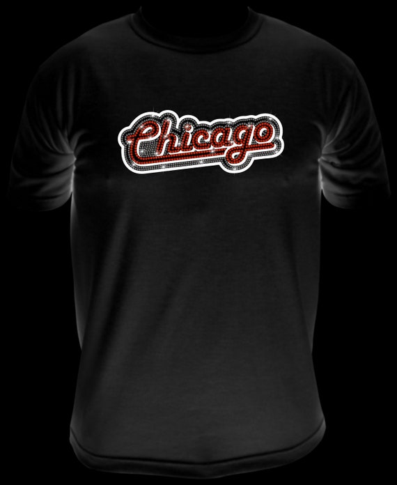 CHICAGO TEXT - Rhinestone Template, Sublimation, Design File