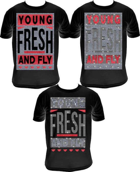 YOUNG FRESH FLY ss10 Rhinestone Template, Digital Download, SvG, EpS, PnG, JpG, Cricut File