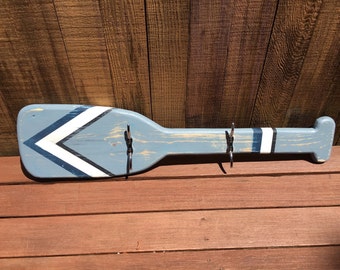 Decorative oar/boat paddle Blue/Grey