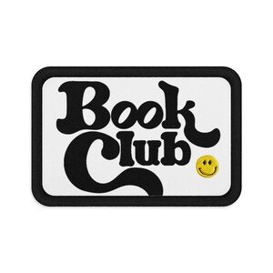Book Club Patch | Embroidered Reading Smiley Logo