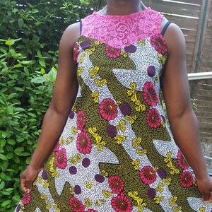 Robes en pagne avec dentelle hotsell