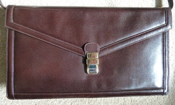 Susan Gail Dark Brown Leather Shoulder Bag - image 1