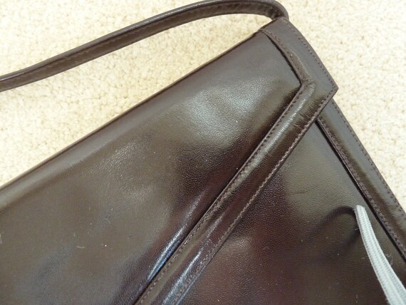 Susan Gail Dark Brown Leather Shoulder Bag - image 5