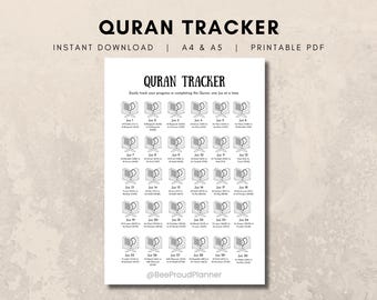 Quran Juz Tracker, Ramadan Planner