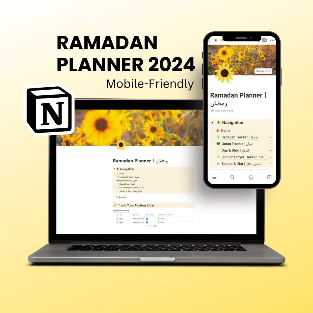 Notion Template Ramadan Planner 2024 Mobile Friendly, Meal Planner ...