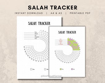 Salah Tracker, Shalat Prayer Log, Ramadan Planner, Salah Progress Tracker, Muslim Prayer Journal