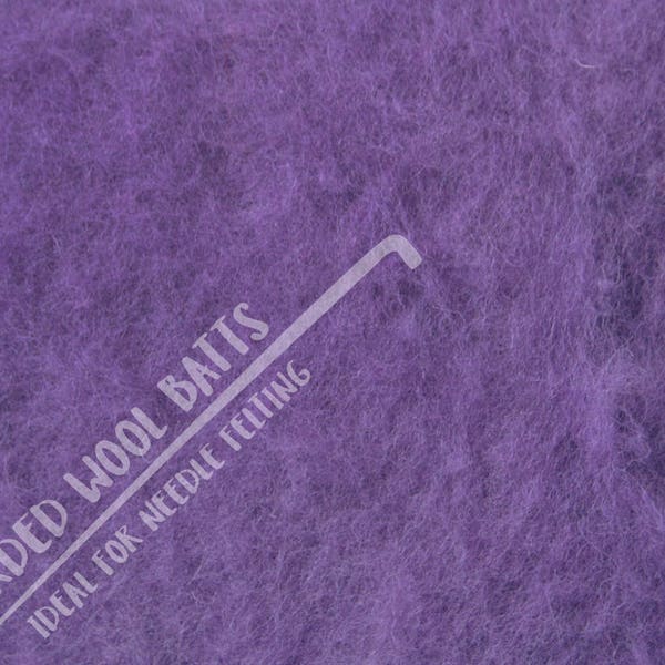 Lavender Purple Colour Carded Wool Batts For Needle Felting 5g 10g 20g | 100% Sheep Wool | Needle Felting Wool | The Happy Felt Club