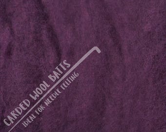 Plum Purple Colour Carded Wool Batts For Needle Felting 5g 10g 20g | 100% Sheep Wool | Needle Felting Wool | The Happy Felt Club UK Listing