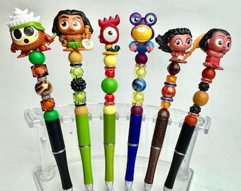 Disney Moana Doorable Bead Pens Collection- Doorables- Disney- Accessory- Refillable