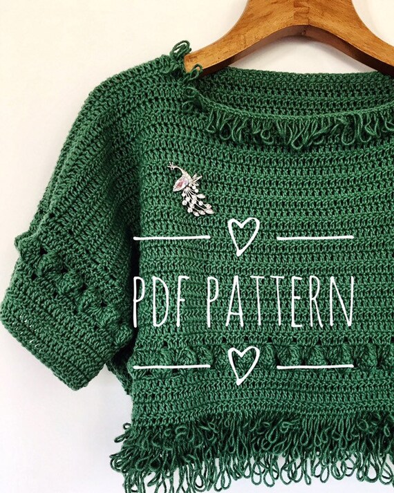 Pdf Pattern Crochet Cropped Sweater Poncho Esmeralda Pdf Pattern Crochet Cropped Sweater Poncho Esmeralda