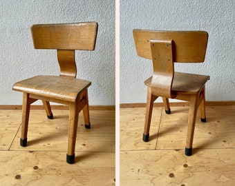 RESERVED - 1950s Vintage School Chair, Toddler Size, Wooden Children’s Chair, Wooden Mid Century Children's Chairs