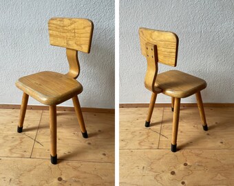 RESERVED - 1950s Vintage School Chair, Toddler Size, Wooden Children’s Chair, Wooden Mid Century Children's Chairs