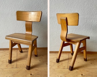 RESERVED - 1950s Vintage School Chair, Toddler Size, Wooden Children’s Chair, Wooden Mid Century Children's Chairs