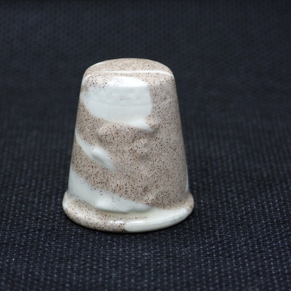 Mt. St. Helens volcanic ash thimble - signed - hidden bunny