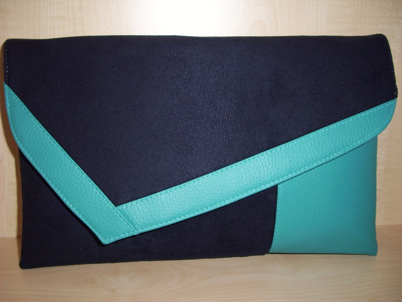 navy blue suede clutch