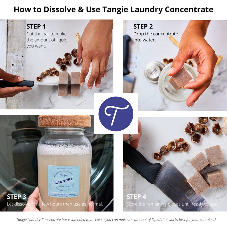 Laundry Concentrate by Tangie. Zero waste laundry soap. Makes 1 gallon liquid laundry detergent. Fragrance free. Baby laundry. Made in USA. afbeelding 2