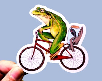Sticker - Bicycle Frog - Matte waterproof vinyl