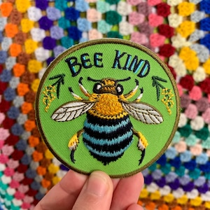 Iron-On Patch - Bee Kind - Cute fabric patch