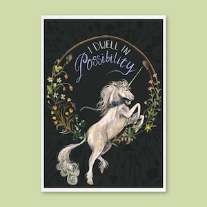 Print - Einhorn - Schöne Fantasy Illustration, Wandkunst