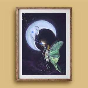 Art Print - Luna Moth - Fantasy Nature Illustration, Wall Art - Etsy