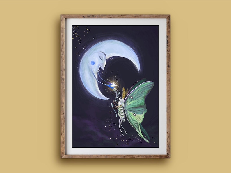Art Print - Luna Moth - Fantasy Nature Illustration, Wall Art - Etsy