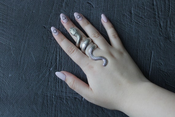 Statement Silver Snake Ring – Gothic Serpent Jewe… - image 9