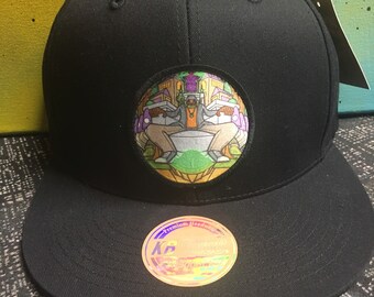 big and tall sized snap back Black Wizard throne hats