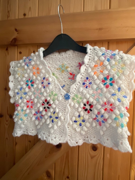 New Hand Made Gorgeous Floral Gilet Bolero Waistcoat Chest 26” 6-8