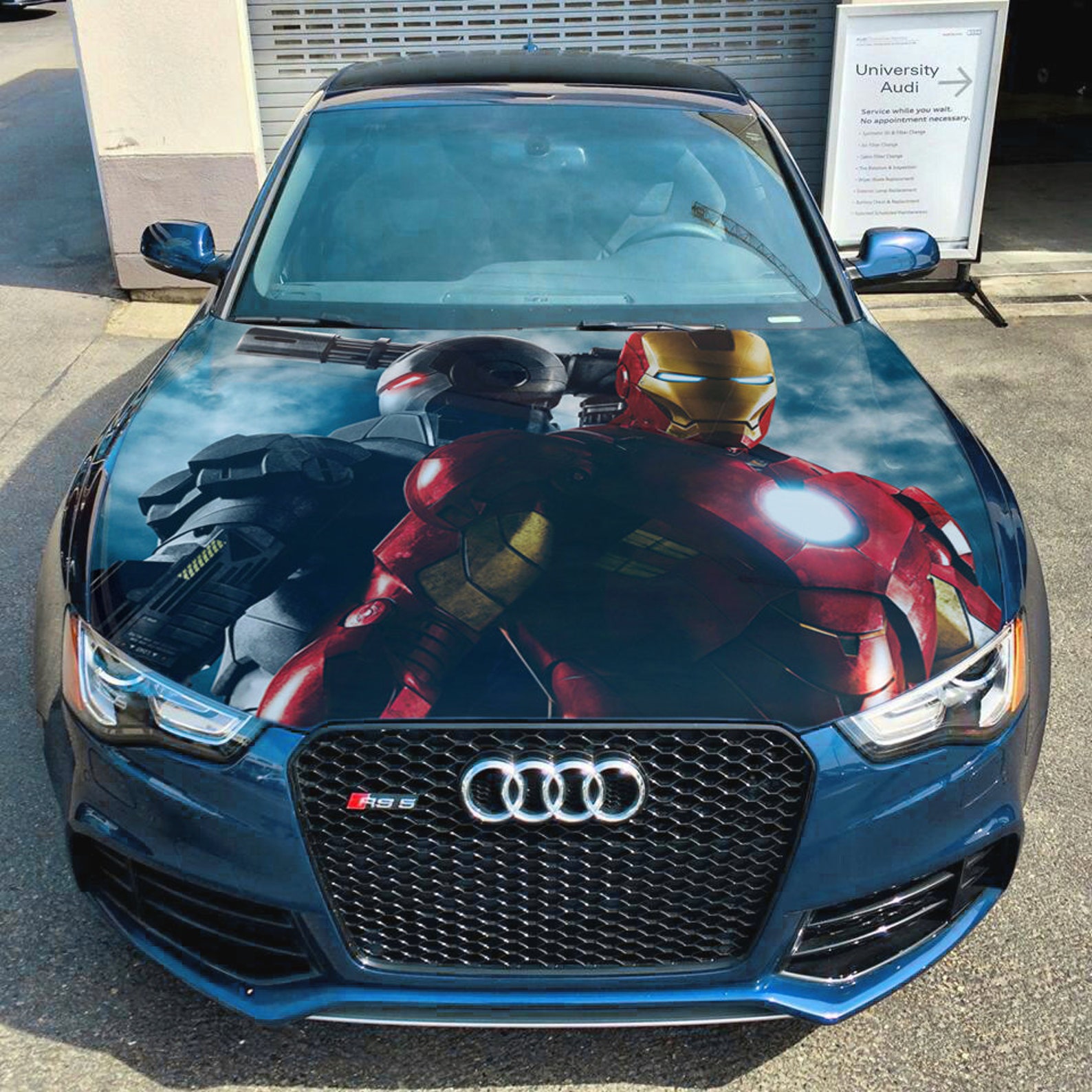 Vinyl Car Hood Wrap Full Color Graphics Decal Iron Man and War Etsy
