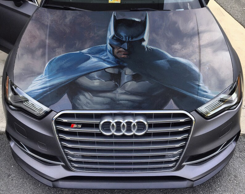 Car Hood Wrap Vinyl Sticker Full Color Graphics Batman Dark Etsy