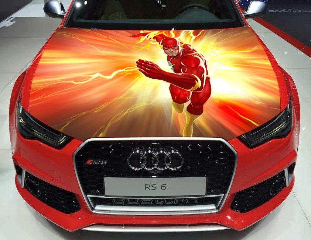 Vinyl Car Hood Full Color Graphics Decal Running Flash Etsy