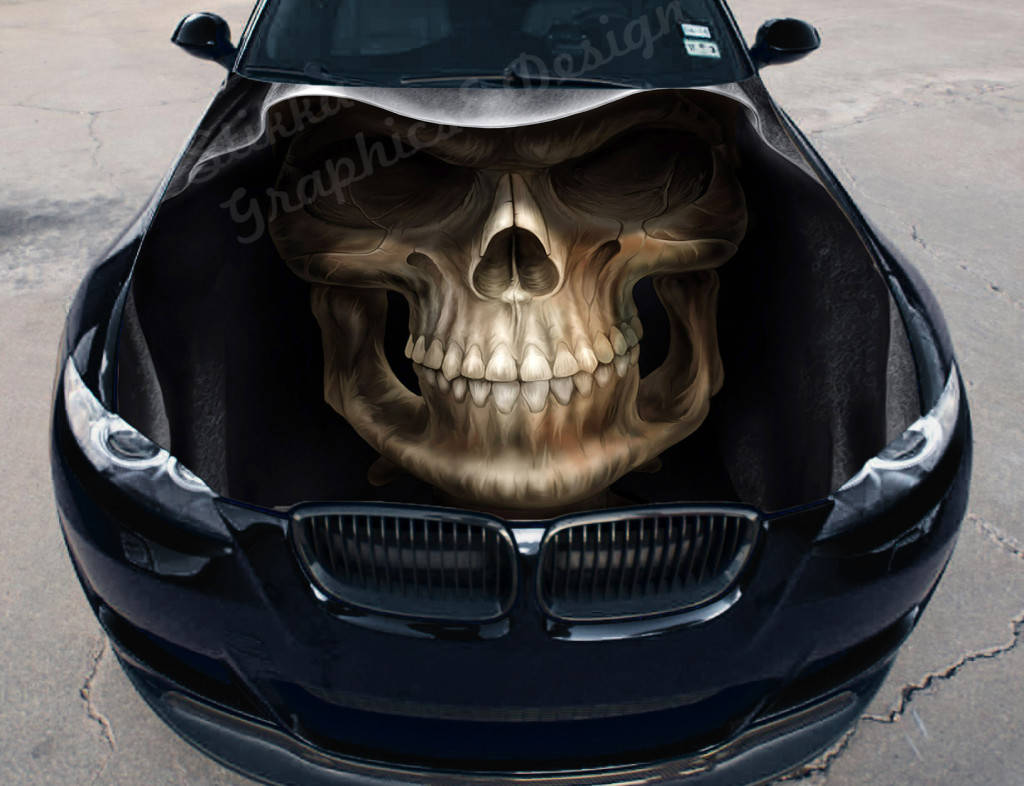 Vinyl Car Hood Full Color Wrap Graphics Decal Death Face ...